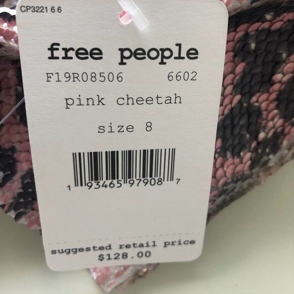 NWT Free People Skinny Sequin Mini Skirt Pink Cheetah  Size 8 - Picture 7 of 13